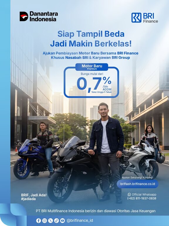 Encouraging access to premium motorbikes, BRI Finance offers financing schemes starting from 0.7%